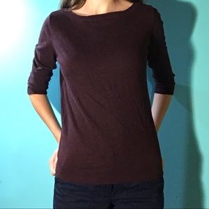 LOFT Maroon 3/4 Petite Sweater